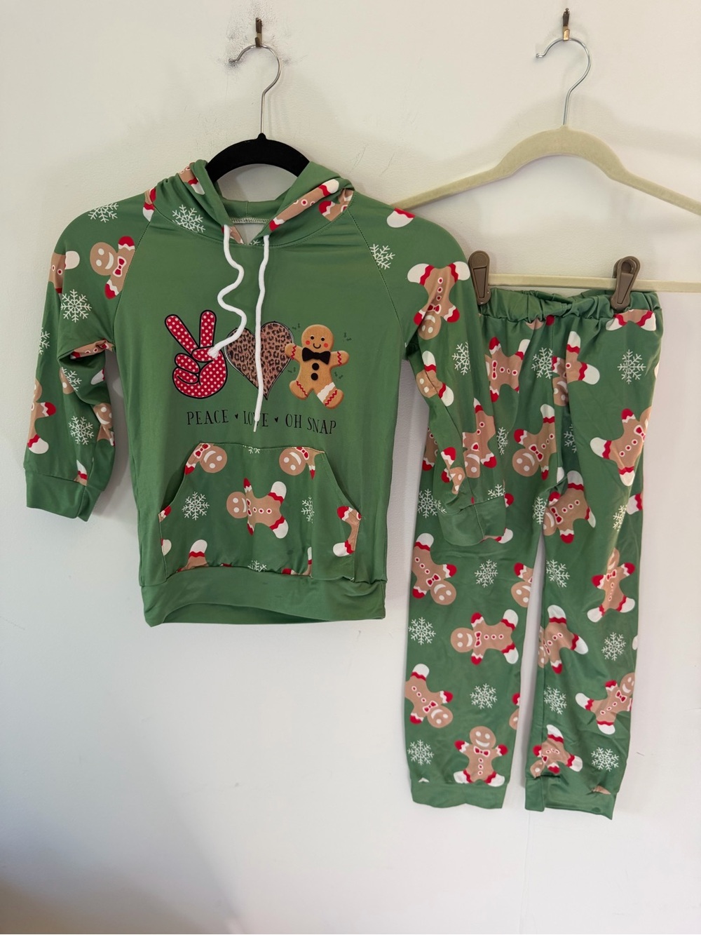 Kids Green Gingerbread Hooded outfit